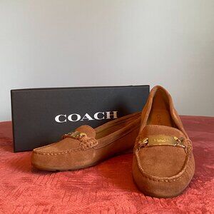 COACH Olive Driver Suede "Saddle"
